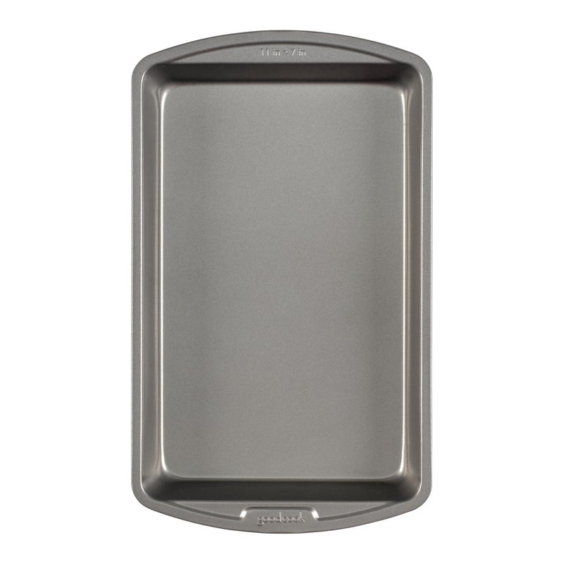 GoodCook 11" x 7" Nonstick Steel Cake Baking Pan, Multipurpose Nonstick Baking Pan for Brownies, Biscuits, and Cake, Gray - Image 1